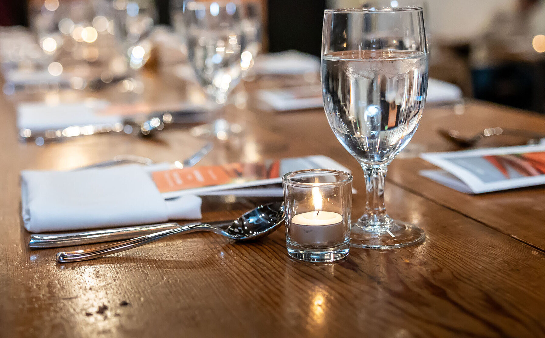 Table setting at the FareStart Restaurant